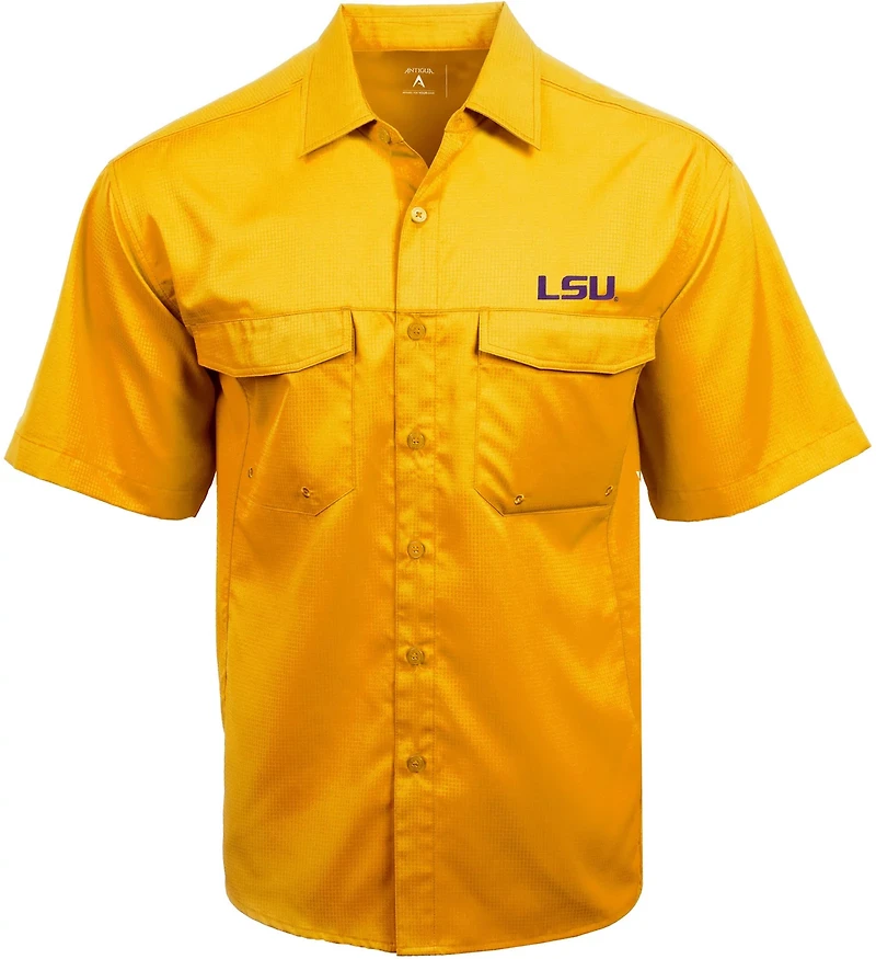 Antigua Men's Louisiana State University Game Day Woven Fishing Shirt