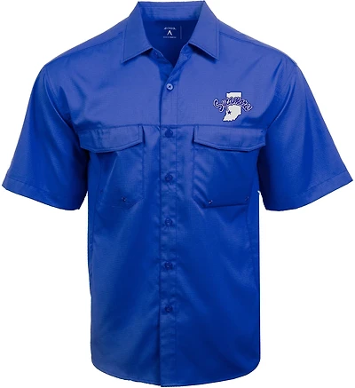 Antigua Men's Indiana State University Game Day Woven Fishing Shirt