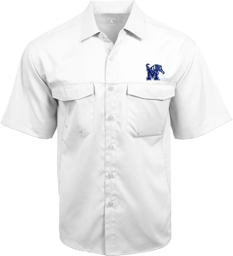 Antigua Men's University of Memphis Game Day Woven Fishing Shirt