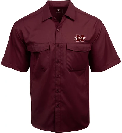 Antigua Men's Mississippi State University Game Day Woven Fishing Shirt