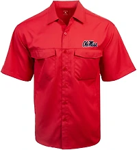 Antigua Men's University of Mississippi Game Day Woven Fishing Shirt