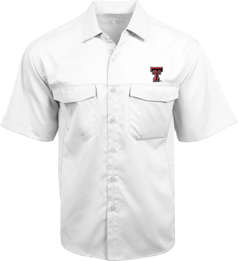 Antigua Men's Texas Tech University Game Day Woven Fishing Shirt