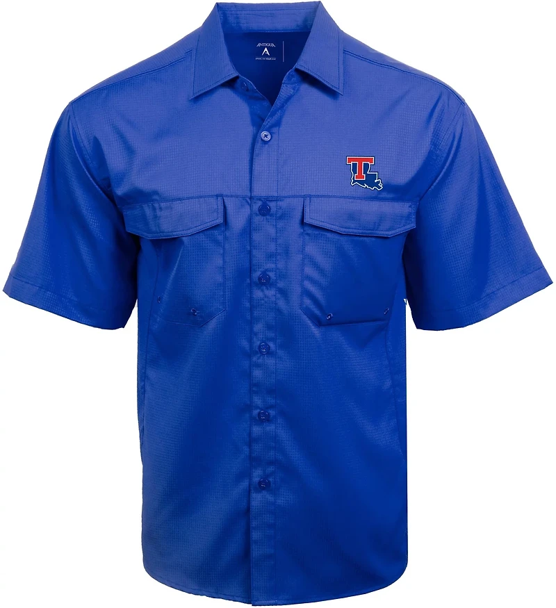 Antigua Men's Louisiana Tech University Game Day Woven Fishing Shirt