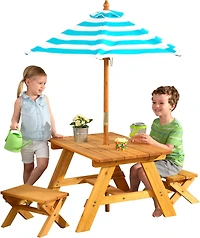 KidKraft Outdoor Table with Benches & Umbrella