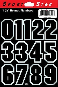 Sportstar 1.5 in Block Number Decals