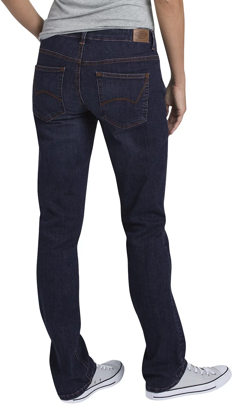 Dickies Women's Perfect Shape Straight Leg Stretch Denim Jeans