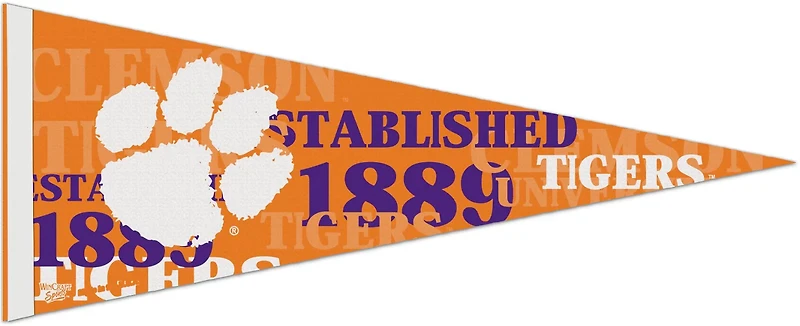 WinCraft Clemson University 12 in x 30 in Premium Pennant