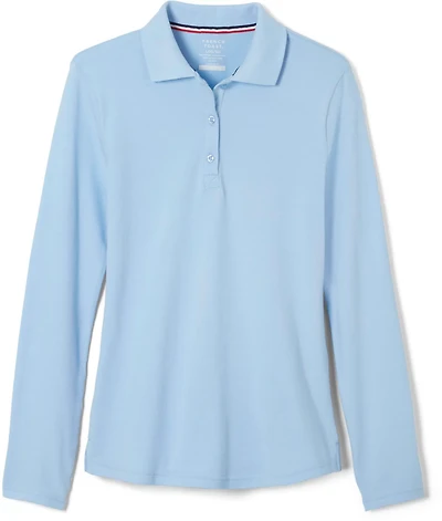 French Toast Girls' Extended Sizing Long Sleeve Stretch Pique Polo Shirt