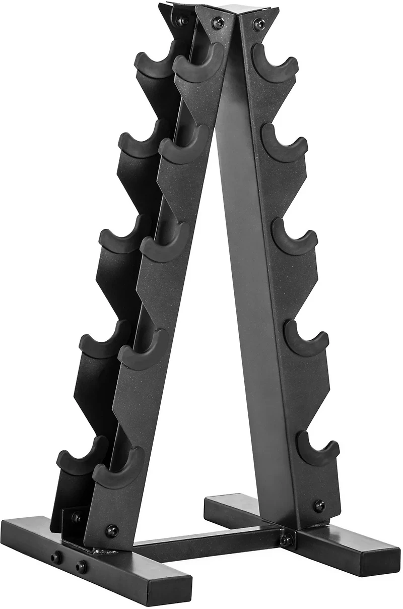 CAP 150 lb Rubber Hex Dumbbell Set with Rack