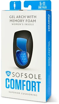 Sof Sole Women's Gel Arch with Memory Foam 3/4 Insole
