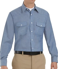 Red Kap Men's Deluxe Western Style Long Sleeve Work Shirt