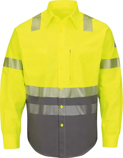 Bulwark Men's EXCEL FR ComforTouch Hi-Visibility Colorblock Uniform Shirt