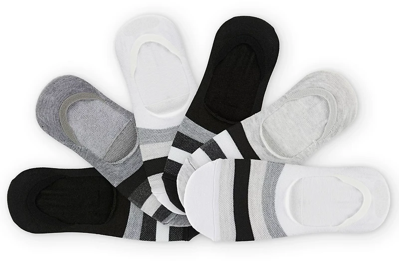 BCG Striped Mesh Footie Socks 6 Pack