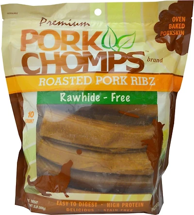 Scott Pet Premium Pork Chomps Ribz 10-Pack