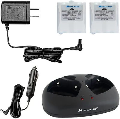 Midland AVP6 Dual Desktop Charger and Battery 2-Pack