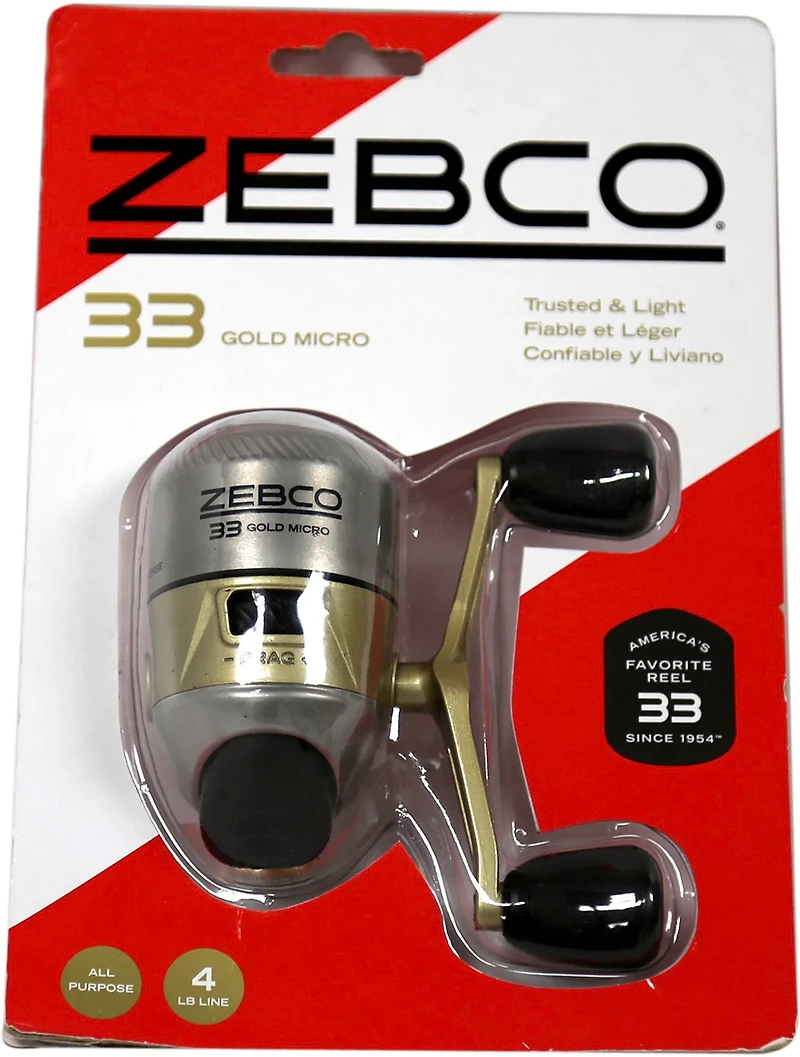 Zebco 33 Micro Gold Spincast Reel