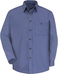 Red Kap Men's Mini-Plaid Uniform Long Sleeve Shirt