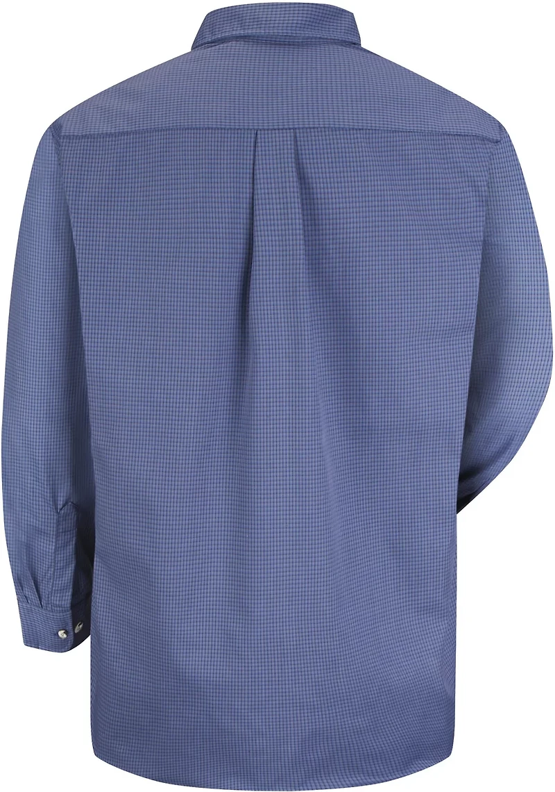 Red Kap Men's Mini-Plaid Uniform Long Sleeve Shirt