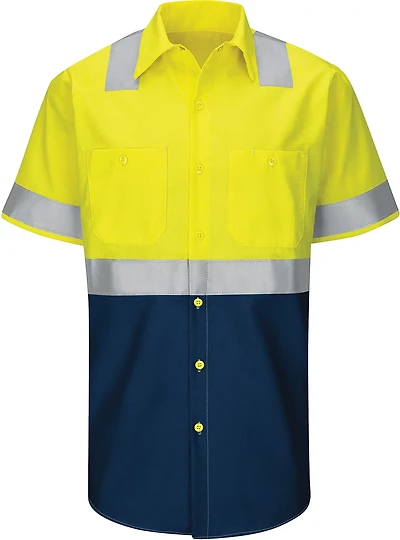 Red Kap Men's Hi-Visibility Ripstop Type R Class 2 Work Shirt
