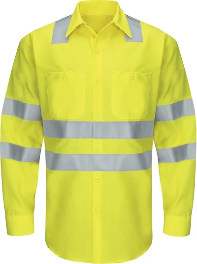 Red Kap Men's Hi-Visibility Ripstop Type R Class 3 Long Sleeve Work Shirt