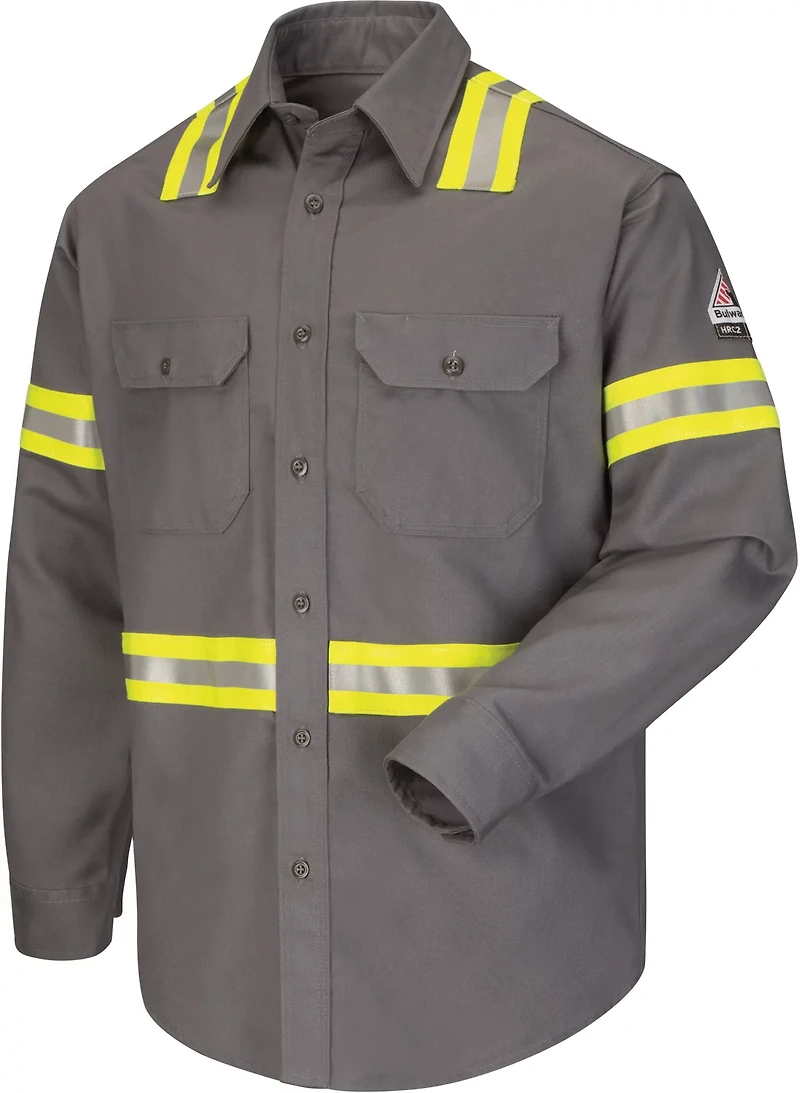 Bulwark Men's Midweight FR Enhanced Visibility Uniform Shirt