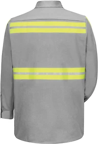Red Kap Men's Enhanced Visibility Long Sleeve Cotton Work Shirt