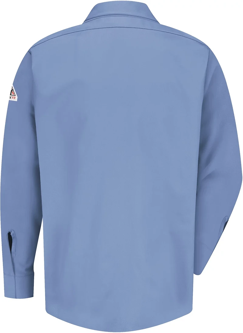 Bulwark Men's Concealed Gripper Pocketless Midweight FR Long Sleeve Work Shirt