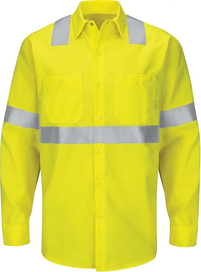 Red Kap Men's Hi-Visibility Ripstop Type R Class 3 Long Sleeve Work Shirt