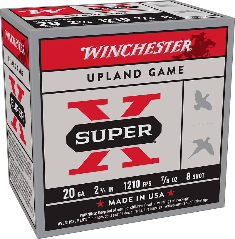 Winchester Super-X Lead Shot Dove & Game Load 20 Gauge 8 Shot Shotshells