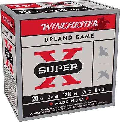 Winchester Super-X Lead Shot Dove & Game Load 20 Gauge 8 Shot Shotshells