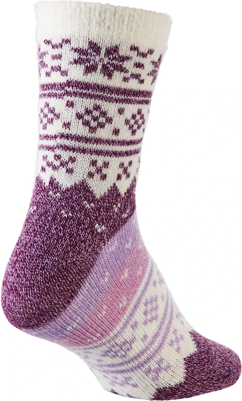 Magellan Outdoors Women's Lodge Snowflake Ombre Crew Socks