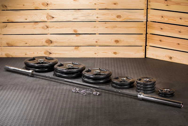 Lifeline 300 Pound Pro Olympic Rubber Grip Weight Plate Set