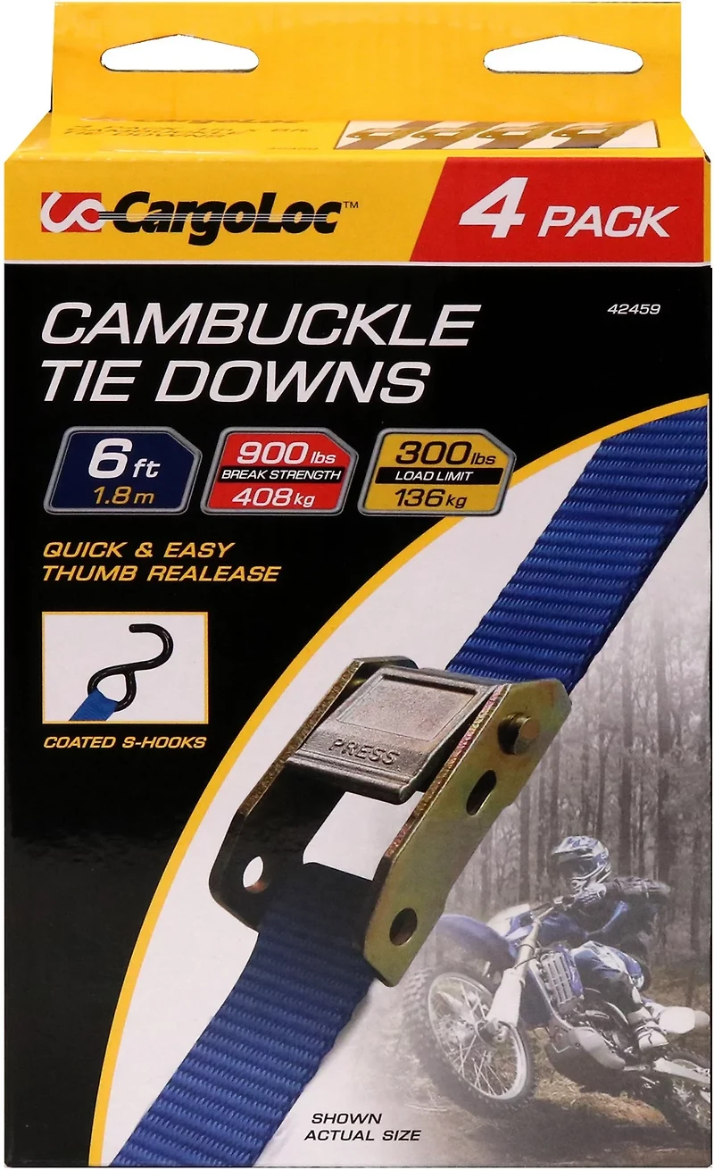 CargoLoc 1 in x 6 ft Cam Buckles 4-Pack
