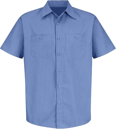 Red Kap Men's Industrial Stripe Short Sleeve Work Shirt