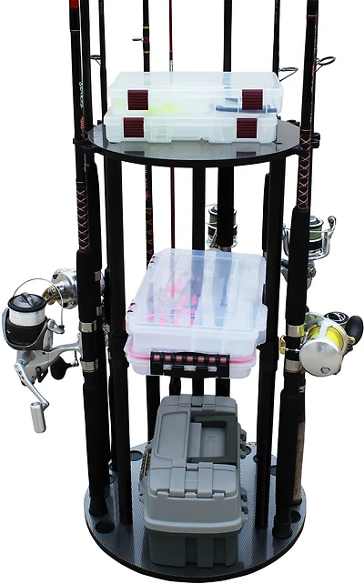 Rush Creek 17-Rod Round Spinning Storage Rack