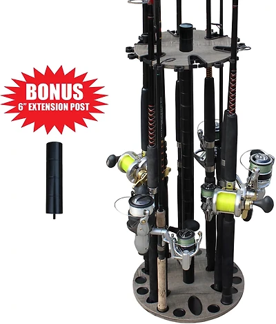 Rush Creek Barn Wood 24-Rod Round Floor Storage Rack