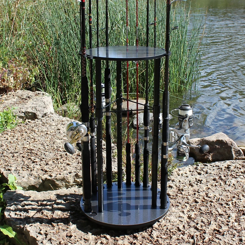 Rush Creek 17-Rod Round Spinning Storage Rack