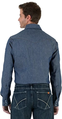 Wrangler Men's Flame Resistant Long Sleeve Denim Work Shirt