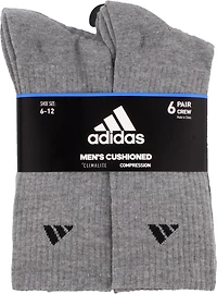 adidas Men's Large Athletic Crew Socks 6 Pack