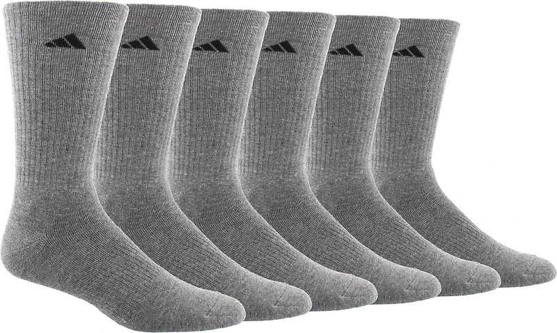 adidas Men's Large Athletic Crew Socks 6 Pack