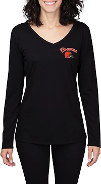 College Concept Women's Cleveland Browns Side Marathon Long Sleeve Top