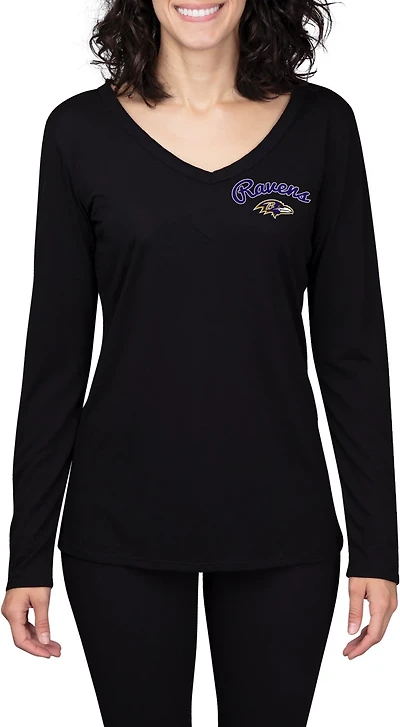 College Concept Women's Baltimore Ravens Side Marathon Long Sleeve Top