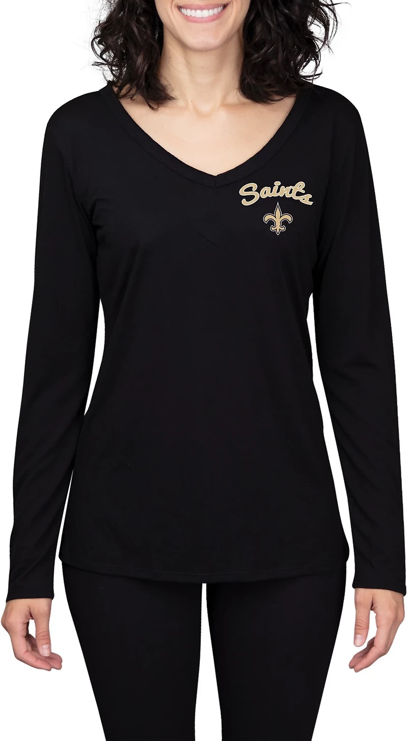 College Concept Women's New Orleans Saints Side Marathon Long Sleeve Top