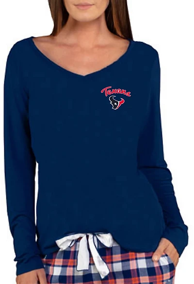 College Concept Women's Houston Texans Side Marathon Long Sleeve Top