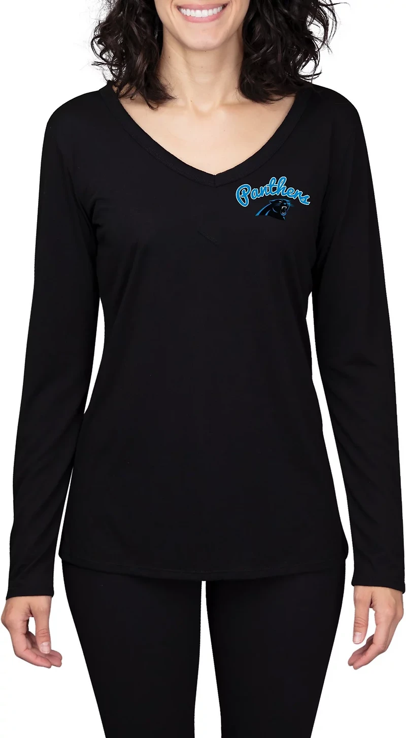 College Concept Women's Carolina Panthers Side Marathon Long Sleeve Top
