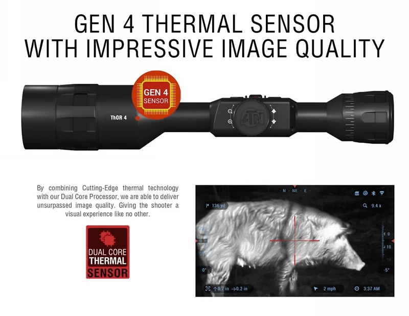 ATN Thor 4 640 HD 2.5 - 25 x 50 Thermal Riflescope