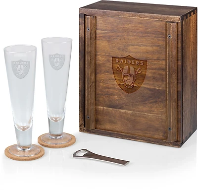 Picnic Time Las Vegas Raiders Pilsner Beer Glass Gift Set