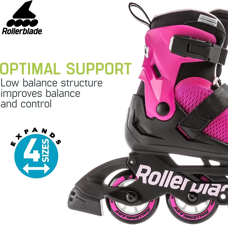 Rollerblade Girls' Microblade Adjustable Fitness In-Line Skates