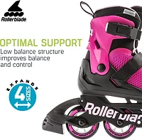 Rollerblade Girls' Microblade Adjustable Fitness In-Line Skates