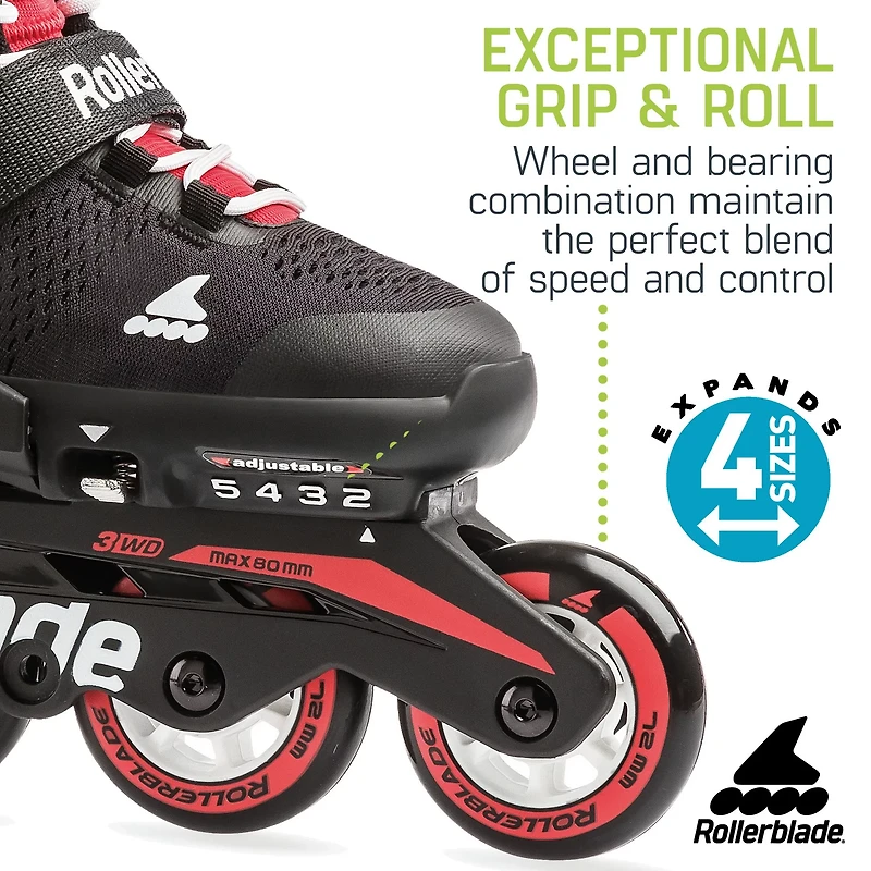 Rollerblade Boys' Microblade Adjustable Fitness In-Line Skates